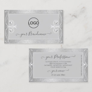 Carte De Visite Bijoux en mosaïque gris-gris orné avec logo