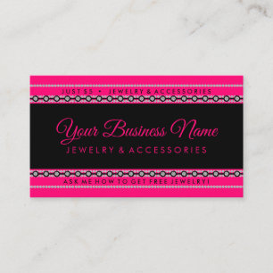 Carte De Visite Bijoux en noir rose diamant