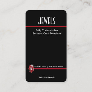 Carte De Visite Bijoux en strass simple - Logo en strass Ruby