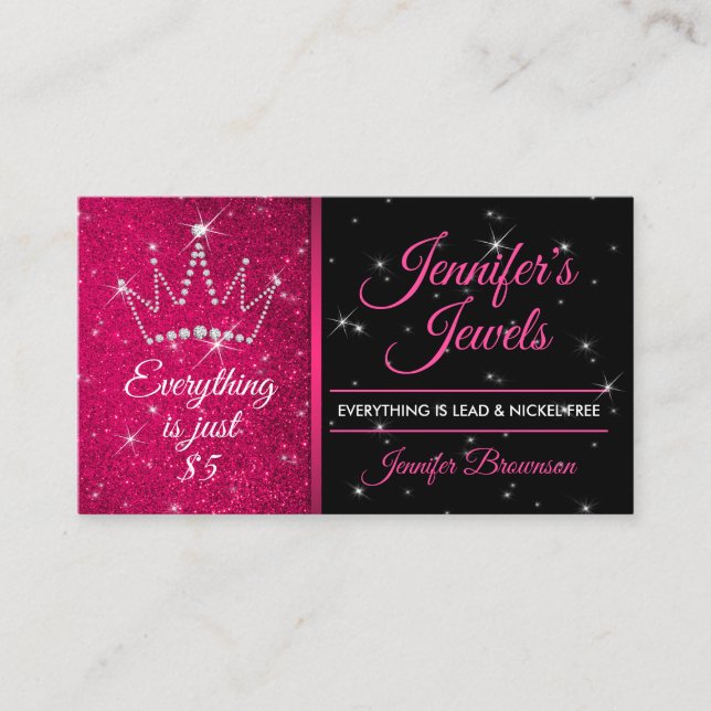 Carte De Visite Bijoux et accessoires Parties scintillant Couronne (Devant)