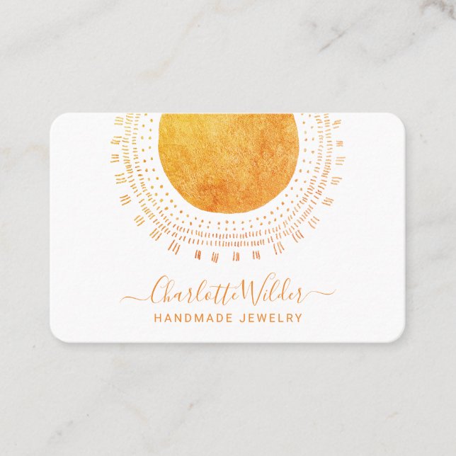 Carte De Visite Bijoux Faux Gold Circle Abstrait (Devant)