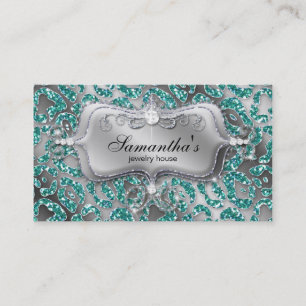 Carte de visite bijoux Sparkle Zebra Turquoise 2 a