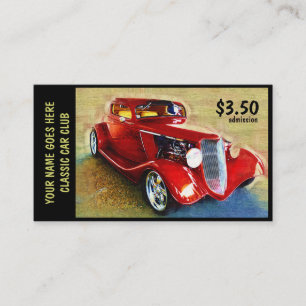 Carte De Visite Billet d'admission pour le salon de l'Auto ou le