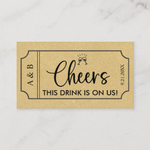 Carte De Visite Billet de boisson pour noces d'or