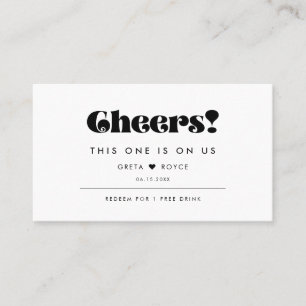 Carte De Visite Billet de boisson vintage Retro Script Mariage