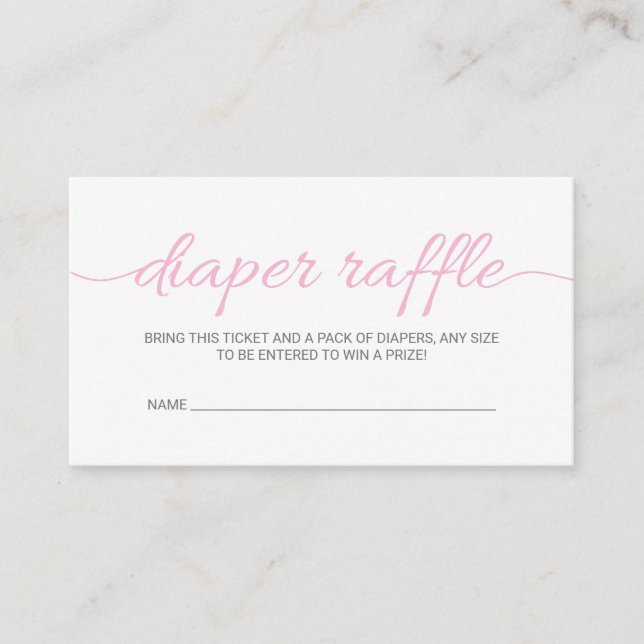 Carte De Visite Billet de rabat Baby shower de papier rose (Devant)