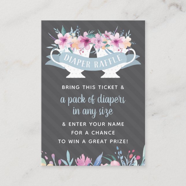Carte De Visite Billet de rabat, Baby shower Tea Party (Devant)
