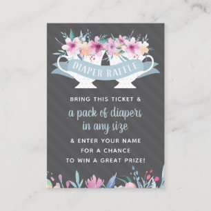 Carte De Visite Billet de tombola de couche-culotte, baby shower