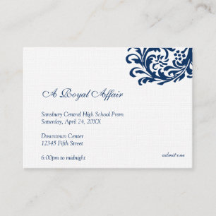 Carte De Visite Billet d'entrée personnalisé Royal blue