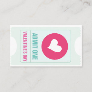 Carte De Visite Billet fête de la Saint Valentin et jeton de boiss