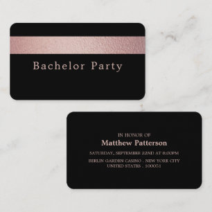 Carte De Visite Billet rose Gold Foil, Bachelor Party