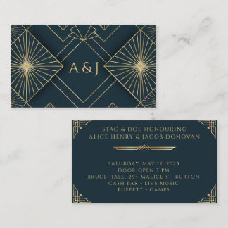 Carte De Visite Billets Art Déco Jack et Jill Stag and Doe