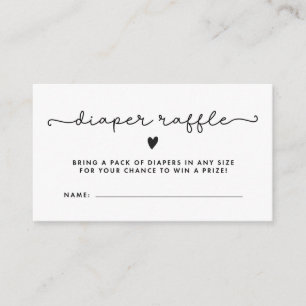 Carte De Visite Billets de rousseur Baby shower noir blanc