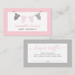 Carte De Visite Billets de tirage au sort pour fille Clothesline