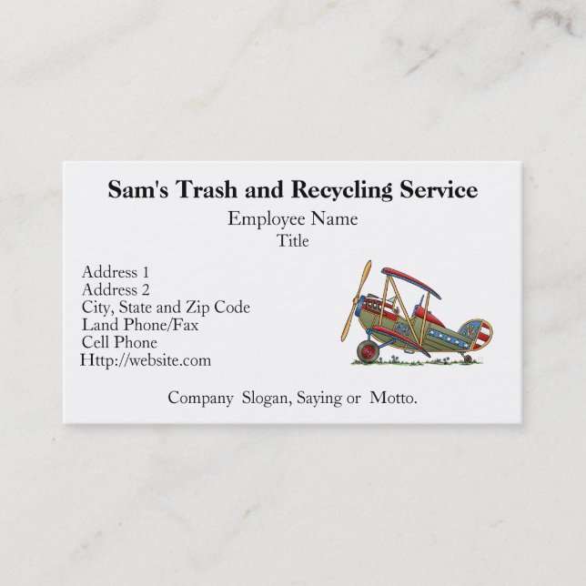 Carte De Visite Biplan mignon (Devant)