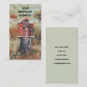Carte De Visite Birdhouse En Rust Forestier Style Vintage Brown
