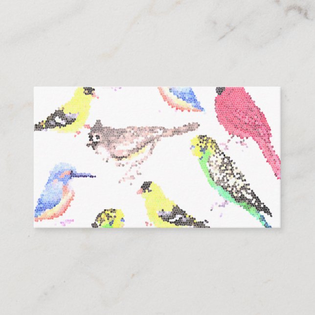 Carte De Visite Birds of America- pets and wild birds mosaic (Devant)