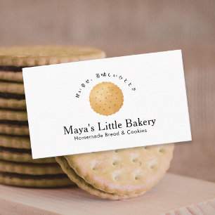 Carte De Visite Biscuit Rustique au Cookie Aquarelle Boulangerie