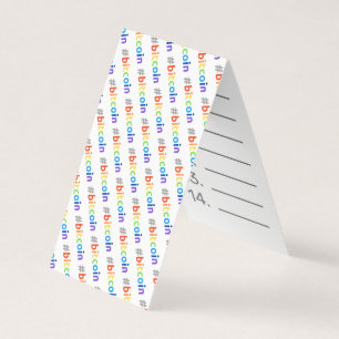Carte De Visite Bitcoin #BTC Rainbow Design Seed Card Mnemonic