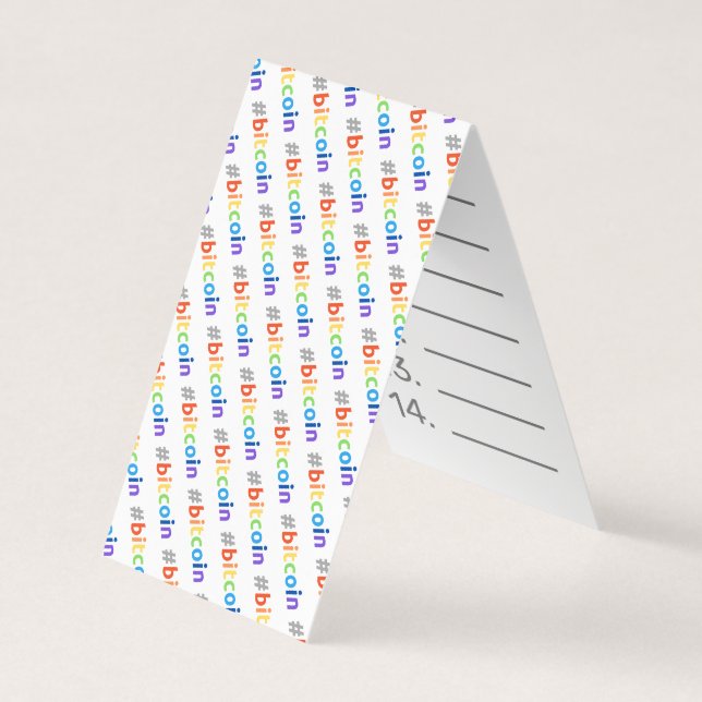 Carte De Visite Bitcoin #BTC Rainbow Design Seed Card Mnemonic (Devant)