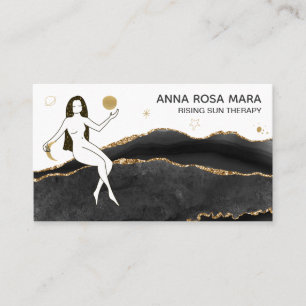 Carte De Visite *~* Black Agate Gold Parties scintillant - Goddess