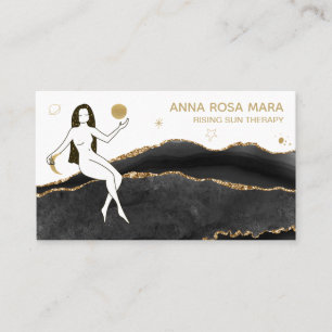 Carte De Visite *~* Black Agate Gold Parties scintillant Goddess C
