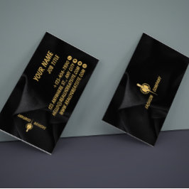 Carte De Visite Black and Gold Minimalist Corporate Business Card