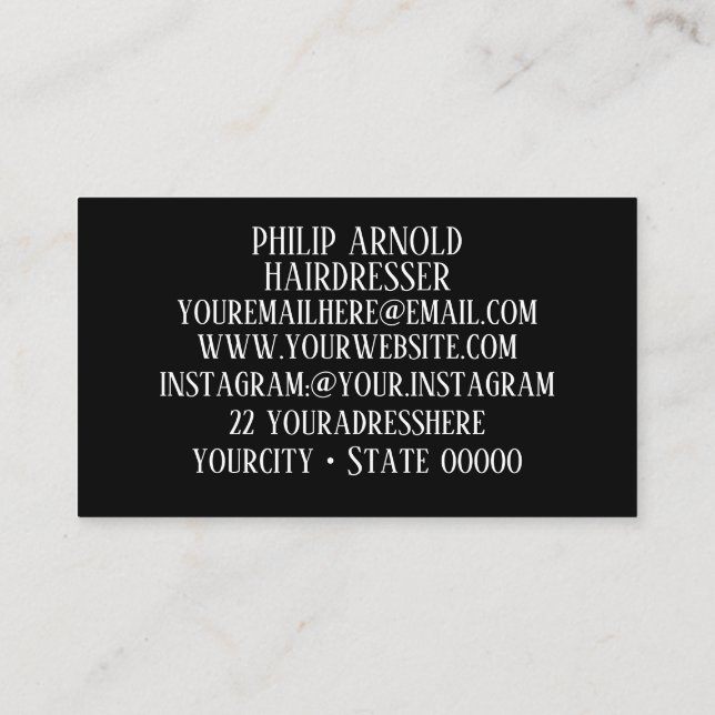 Carte De Visite Black and white business card (Dos)