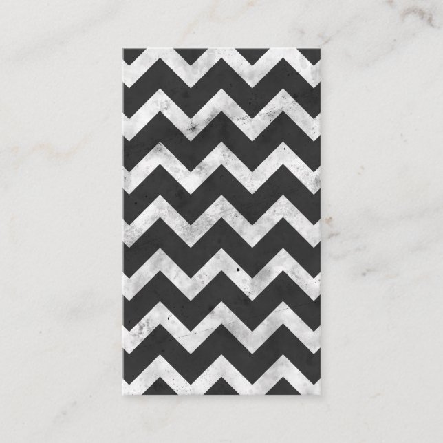Carte De Visite Black and white Rustic Chevron pattern (Devant)
