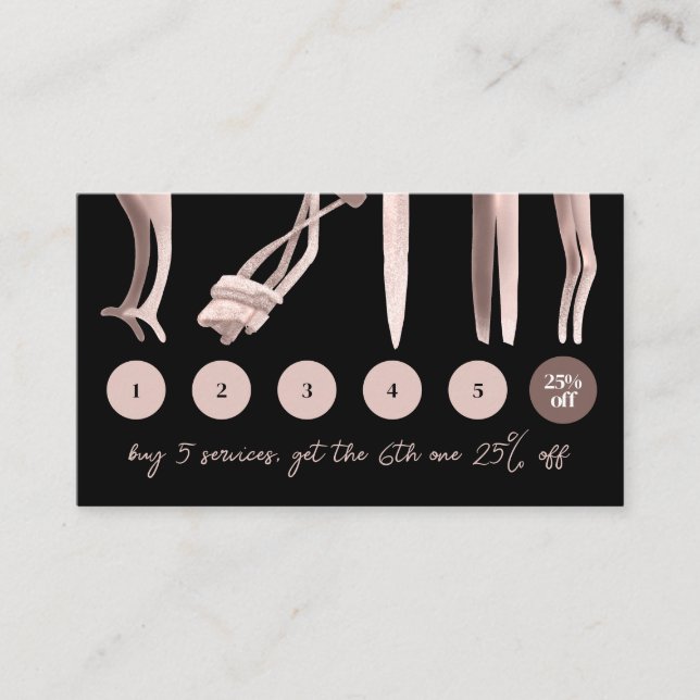 Carte De Visite Black Blush rose Eyelash Curl outil de maquillage  (Devant)