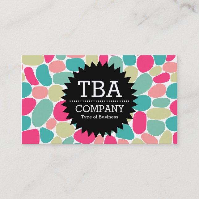 Carte De Visite Black Circle Star v2 - Abstrait 160417 - Couleurs (Devant)