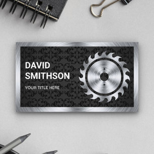 Carte De Visite Black Damask Steel Circulaire Saw Handyman Carpent