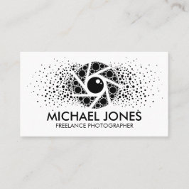 Carte De Visite Black Dot Art Splatter Camera Shutter