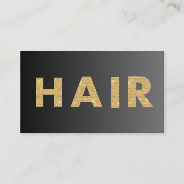 Carte De Visite Black&Gold, coiffeur professionnel & code QR, (Devant)