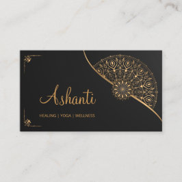 Carte De Visite Black Gold Mandala Elegant Moderne