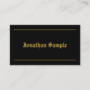 Carte De Visite Black Gold Modèle Vintage Old Font Typographie
