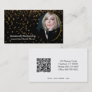 Carte De Visite Black Gold Professional Photo personnalisée Code Q