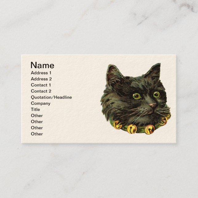 Carte De Visite Black Kitty Vintage (Devant)