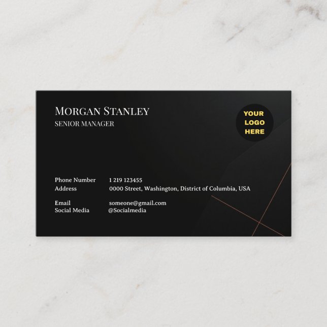 Carte De Visite Black Luxury Business Card Design (Devant)
