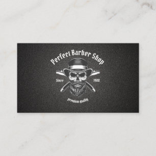 Carte De Visite Black Metal Beard Moderne Élégant Barber Salon