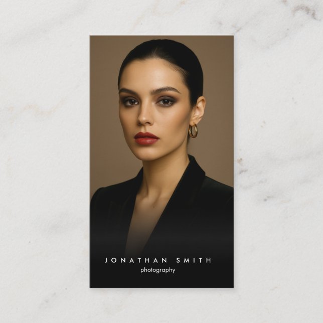 Carte De Visite Black Minimal Photographer Elegant Business Card (Devant)
