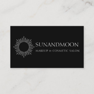 Carte De Visite Black Neutral Spirituelle manuscrite Sun Moon