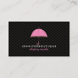 Carte De Visite Black Pluie Pois d'hiver parapluie
