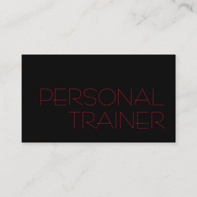 Carte De Visite Black Red Personal Trainer Fitness Sport (Devant)