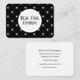 Carte De Visite Black & White Bow Monogram Business Card