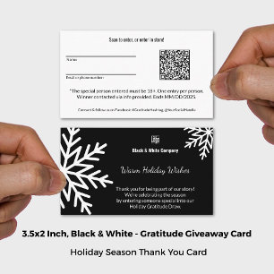 Carte De Visite Black & White Community Gratitude Givaway