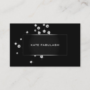 Carte De Visite Black White Crystals Diamon Mode Styliste Beauté
