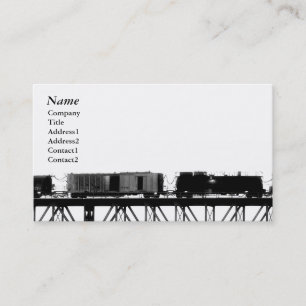 Carte De Visite Black&white de pont de croisement de train -