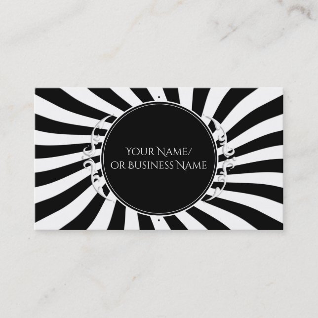 Carte De Visite Black & White Fun Whimstripes (Devant)