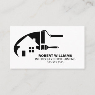 Carte De Visite Black White House Painter Professionnel
